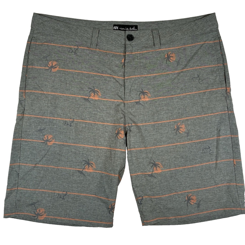 Travis Matthew Stretch Golf Shorts Mens 38 Performance Tropical Print Athleisure